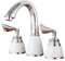 Wasserhähne for Waschbecken 8 in Badezimmer Wasserhahn Gold Zwei Griff Badezimmer Wasserhahn Drei Löcher Antik Messing Wasserhahn Badezimmer 3 Loch Heißer und Kalter Wasserhahn for Küche,Gold ( Color
