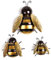 PROW® Three Metal Bees Outdoor Sculpture Garden Decoration - Bumble Bee Stereoscopic Wall Sculpture - Home Lawn Art Decoration Gardening Gifts
