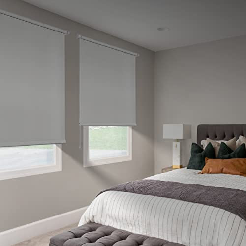 Estores enrollables sin taladrar para Ventanas. Fácil instalación sin Herramientas. Gran Variedad de Modelos, Medidas y Colores Disponibles. STORESDECO Estor Opaco Gris Claro 75x180 cm