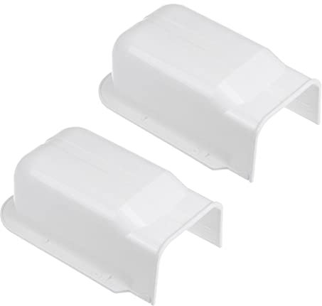 PATIKIL 4 PVC Decorative Line Cover, 2 Pack Wall Entry Cap Tubing Parts Accessories for Air Conditioner Central AC Heat Pump, White