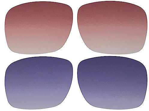 Wetnenss Lentes de repuesto para gafas de sol Oakley Holbrook OO9102/1,2 mm polarizadas/fáciles de instalar (degradado rojo + azul)