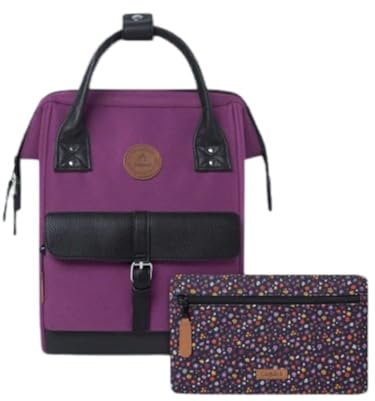 CABAIA - Sac à Dos Adventurer Singapour - Mini 10L - Déperlant - Compartiment Ordinateur Portable 10,5 - 2 Poches - Certifié Vegan - Sac Voyage, Affaires, École pour Homme et Femme - Violet
