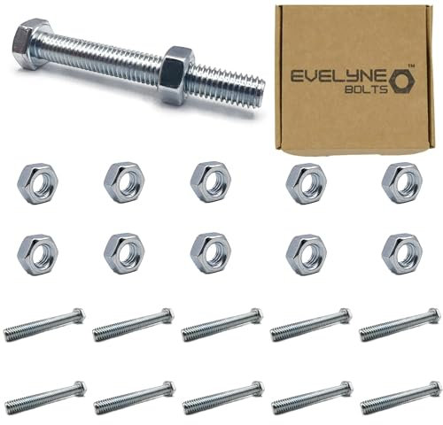 Lot de 10 écrous et boulons M8 (boulons M8 x 60 mm et écrous M8) Vis hexagonales entièrement filetées