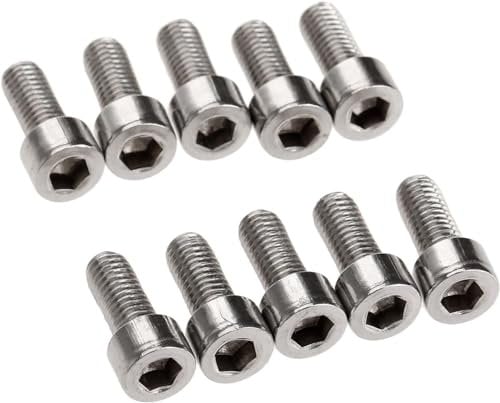 10Pcs Silver Bike Water Bottle Cage Bolts Holder Screws M5 Inner Rack Hexagon Stainless Steel Screws, Components and Parts