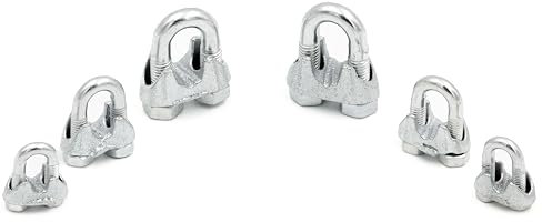 ALFA LOGISTIK Serre Cable Acier 10mm 10 Pièces - Serre Câble Galvanisés - Serre Cable 10mm - Serre Câble Acier