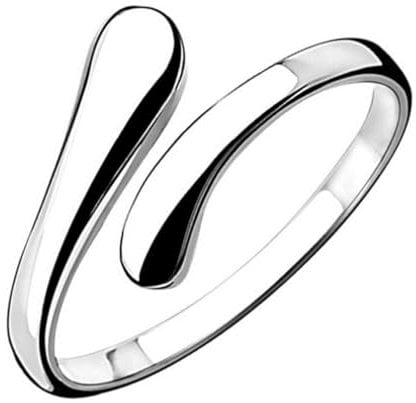 Women's 925 Sterling Silver Simple Open Adjustable Rings