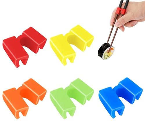 Thapncow 5 soportes para palillos de plástico para palillos de plástico de material de polietileno. Reusable Chopsticks Helper Training Chopsticks Hinges Connector Training Chopsticks for Adults