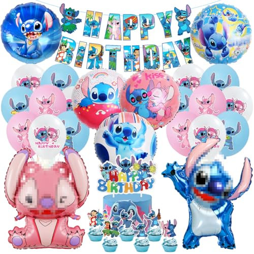 Geburtstag Luftballons Blau, 53 Stück Luftballons Geburtstagsdeko, 18 Latex Luftballons, Happy Birthday Banner, Geformter Folienballon, Geburtstag Kit für Kindergeburtstag Decorations