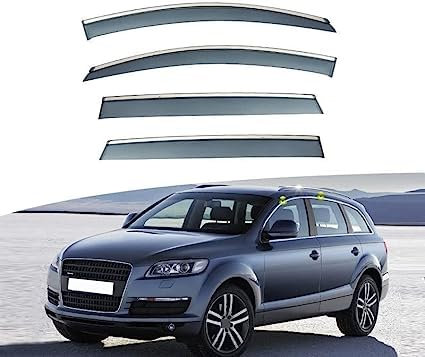 JXTTJ 4 Stück Auto Windabweiser für Audi Q7 2006-2015, Seitenscheiben Windabweiser Vorn Hinten Wasserdicht Langlebiger Regenabweiser