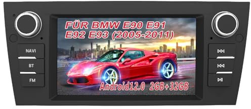 AWESAFE Android Autoradio für BMW E90 E91 E92 E93 (2005-2011) Android 12 Radio mit CarPlay/Android Auto GPS Navi Lenkradsteuerung DSP FM-Radio Bluetooth WiFi