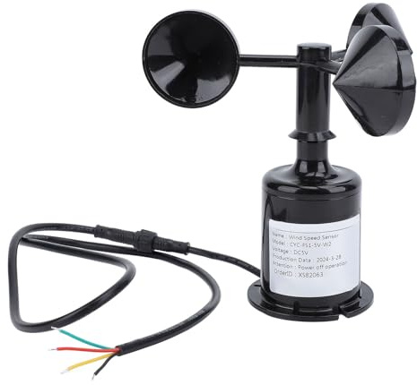 Windsensor Trans, Windgeschwindigkeitssensor, DC 5V Windgeschwindigkeitsüberwachungssensor mit 0,8 m Kabel, 3 Blatt Anemometersensor, Windgeschwindigkeits Anemometer Taifun Geschwindigkeitssensor