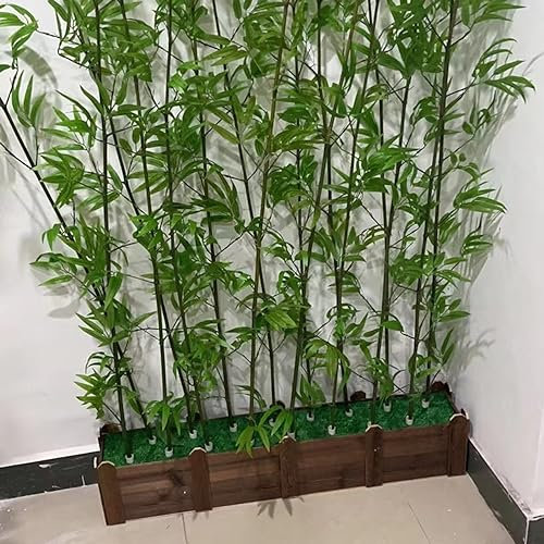 Pianta di bambù artificiale alta per decorazione di interni, 2 metri, albero di bambù finto per terrazza, balcone e decorazione della casa, pianta verde realistica con base in legno, ideale per