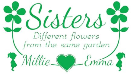 Wandtattoo mit benutzerdefinierten Namen „Zwillinge“ für Mädchenzimmer, Dekoration für Babys und Freunde, Wandsticker, Zwillinge, Mädchenstil, Wandbilder, Geschenk, groß – 52 x 91 cm