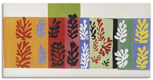 ARTLAND Wanddeko Leinwand Bilder Wandbild 100x50 cm Abstrakte Kunst Blätter Pflanzen Komposition. 1947 Klassische Moderne Henri Matisse U5LW