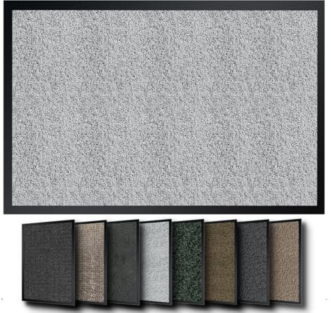 EMPA® Hochwertige Fußmatte, Made in Germany, Hellgrau, 60 x 80 cm, für Innen & Außen, robust - waschbar - umweltfreundlich, flach & wasserdicht