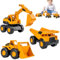 AIDODIA 3 Stück Sandspielzeug Bagger Sandkasten,Verwendung Kipplaster Bagger Strandspielzeug Auto,Reifen aus Softmaterial,Spielstabil Sandspielzeug ab 1-5 Jahr Mädchen Junge Sommerspielzeug (3 PCS)