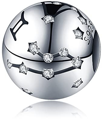 Damen Charm Anhänger Geburtsstein für Armband 925 Sterling Silber 12 Geburtsstein Charms Beads passend für Pandora Armband, Kompatibel mit Europäischen Halskette für Frauen Mädche