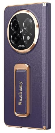 COQUE Hülle für Oppo Find N5 Premium - Echtleder mit drehbarem Handgelenkband & Ständerfunktion Scharnier-Schutzcover für Oppo Find N5-Lila