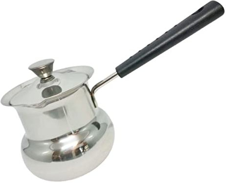 LIFKOME Cacerola de Leche Inoxidable Engrosado con Ergonómico Calentar Leche Sopa y Preparar Café