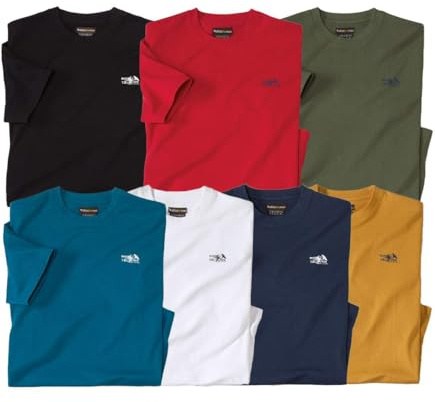 ATLAS FOR MEN - Lote de 7 Camisetas - Disponible en Tallas Grandes de la M a la 5XL