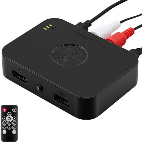 Adaptador Bluetooth 6.0 estéreo, receptor de audio Aux Bluetooth compatible con altavoces, amplificador y radio de coche AVRC/A2DP/HFP