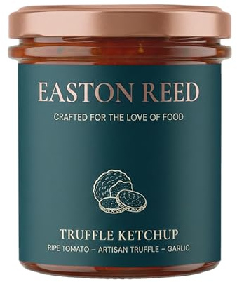Easton Reed Truffle Ketchup, Ketchup con Trufa, Salsa Gourmet, Dip para patatas, hamburguesas, bistec y verduras, barbacoa y parrilladas, Ketchup con aceite de trufa real, Acompañante gourmet, 280ml