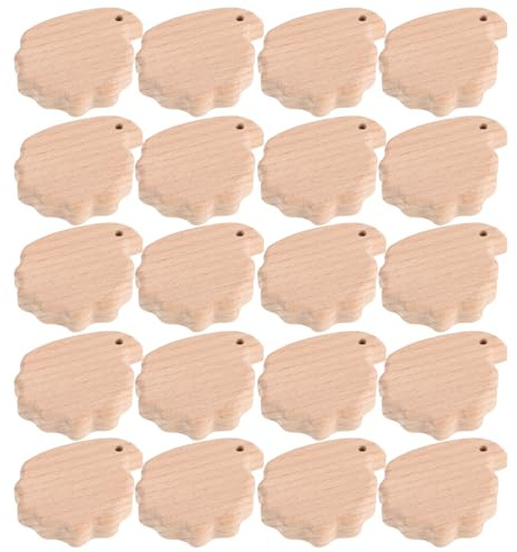jojofuny 20 Stück Buchenholz Igel Holzanhänger 5cm Unbemalt mit Loch Holzornamente zum Basteln Scrapbooking Selbstgemacht Deko