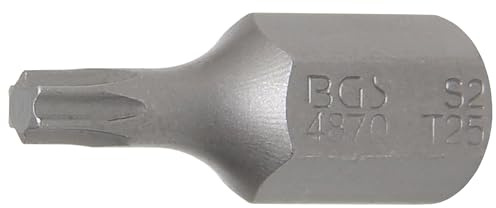 BGS 4870 | Bit | Außensechskant 10 mm (3/8) | T-Profil (für Torx) T25 | Länge 30 mm | Chrom-Vanadium-Stahl (S2)