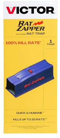 Victor Rat Zapper Classic Indoor Electronic Mouse and Rat Trap - 1 Electric Trap - RZC001-4 - Kill Up To 20 Rats - Easy to Use - LED Light Catch Alerts - Humanely Kill Mice and Rats - No See, No Touch