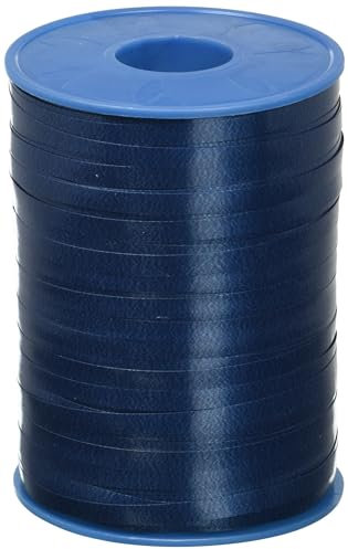 C.E. PATTBERG Geschenkband dunkelblau, 500 Meter Ringelband 5 mm zum Basteln, Dekorieren & Verpacken von Geschenken zu jedem Anlass