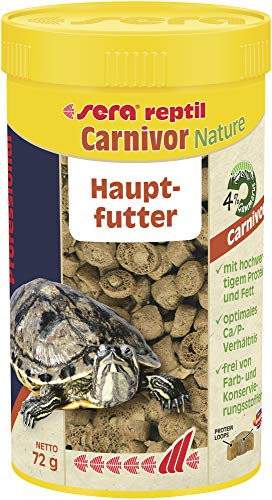 sera reptil Professional Carnivor Nature 250 ml Schildkrötenfutter | Wasserschildkröten Futter für Reptilien | Reich an Proteinen & Omega-Fettsäuren | Unterstützt Knochen- & Panzerwachstum