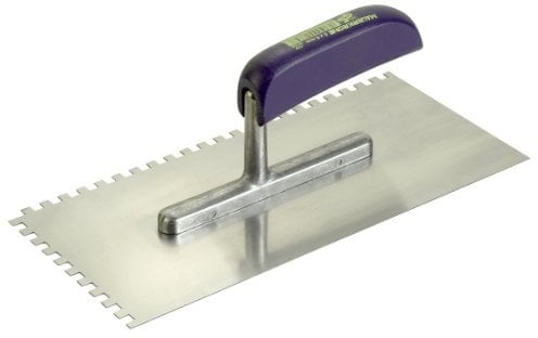 Connex COX781244 Zahnglättekelle, Stahl, Zahnung rechts und vorne, Größe 280 x 130 mm, Zahnung 4 x 4 mm