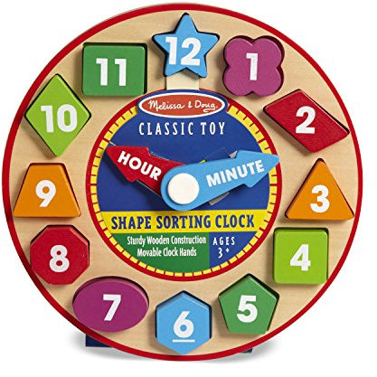Melissa & Doug Holzuhr mit Formen zum Sortieren (13 Teile)