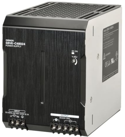 AC/DC DIN Rail Power Supply (PSU), 1 Output, 480 W, 24 V, 20 A