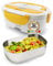 SPICE Amarillo Inox Scaldavivande Portatile Lunch Box con Forchetta e vaschetta Estraibile in Acciaio Inox 1,5 Litri 40 W