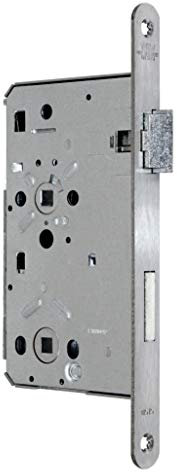 BKS Badezimmer Türschloss Objektqualität 0515 Kl. III mit Vierkant 65/78/8, Edelstahl Stulp: 20 x 235mm abgerundet, DIN Rechts incl. SN-TEC® Montageset