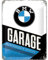 Nostalgic-Art Plaque rétro, 15 x 20 cm, Official License Product (OLP), BMW – Garage – Idée de Cadeau pour Fans de BMW, en métal, Design Vintage