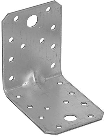DMX - Winkelverbinder mit Sicke 20er-Pack 70x70x55 - Schwerlastwinkel - Holzverbinder - Metallverbinder für Holz - Lochblech - Verzinktes Blech 2,0mm - Stahlwinkel - Montagewinkel KPL