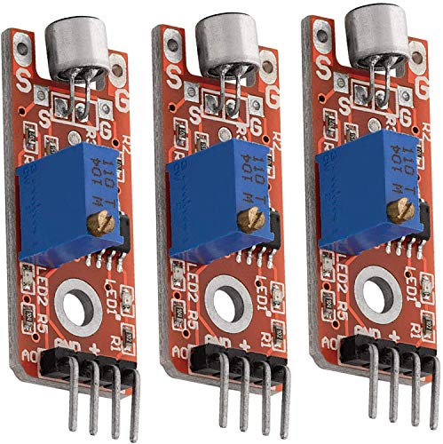 AZDelivery 3 x KY-038 High Sensitivity Sound Detection Small Microphone Module compatible with Arduino Including E-Book!