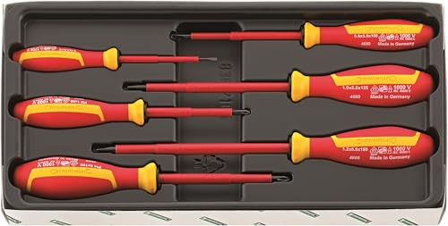 STAHLWILLE 4695 VDE | Profi VDE-Schraubendreher-Set 6-tlg. VDE-isoliert bis 1.000 V | rutschfest und ergonomisch | Schlitz + PH | Made in Germany