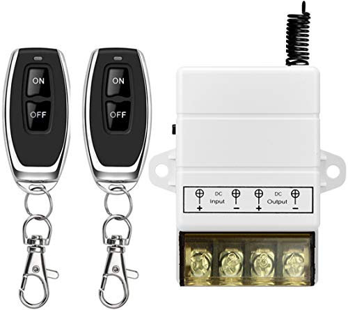DONJON Fernbedienung Schalter mit 328ft Long Range DC 12V/24V/48V/72V für Diebstahlalarm, Sicherheitssysteme Rollentür, Schranken, Motorräder usw. (white)