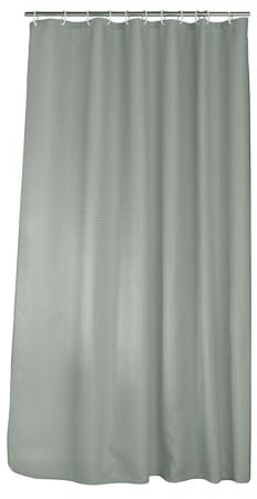 douceur d'intérieur, Rideau de Douche avec Crochets (180 x 200 cm) Quartz Gris Clair, Jacquard