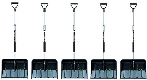 5x Teleskopische Schneeschaufel mit ergonomischem Griff – Schneeräumer für kleine und große Schneemengen - Kunststoff-Blatt, Aluminium-Stiel