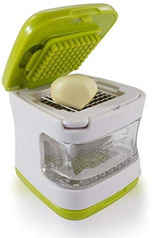 SagaSave 1Pcs Stainless Steel Ginger Garlic Press and Cutter Mincer Chopper Crusher Slicer Peeler Grater Dicer Tool