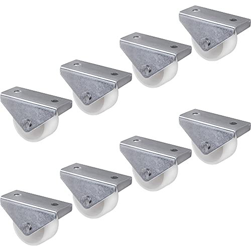 Gedotec Design Bockrollen mit Anschraubplatte | 8er Set - Transportrollen für alle Böden | Kunststoff grau | CASTOR | Rollen-Ø 25 mm | Tragkraft 25 kg | Möbelrollen - Geräte-Rollen inkl. Schrauben
