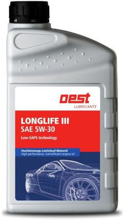 OEST Longlife III SAE 5W-30 Motoröl | VW 504.00/507.00 & MB 229.51 Freigabe | Low SAPS Leichtlauföl für moderne Benzin- & Dieselmotoren mit DPF | Made in Germany | 1L Flasche