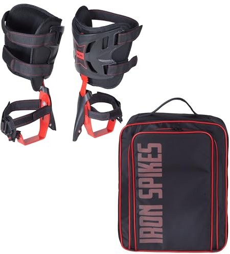 TreeUp Protekt Stahlsteigeisen DR-100 incl. Transportrucksack schwarz Baumsteigeisen Kletterhilfe Forstzubehör
