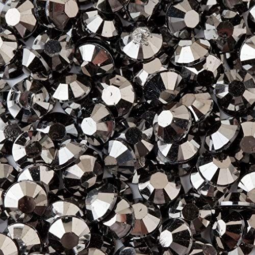 MajorCrafts 2000pcs 5mm ss20 Flat Back Resin Rhinestone Embellishment Gems (Black Hematite C31)