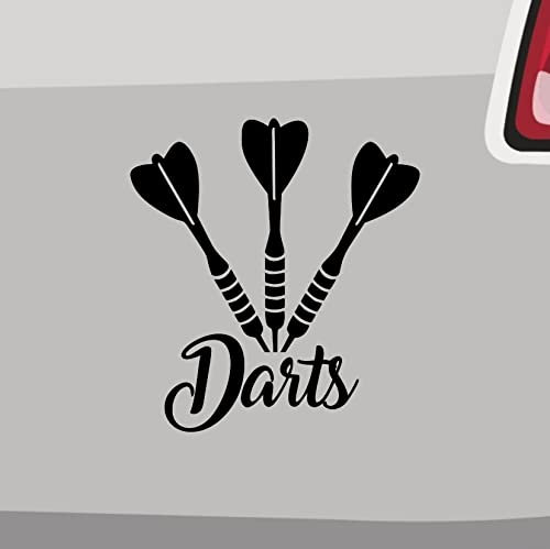 Stickerfreaks - Dartpfeil Aufkleber - 6 Größen, 21 Farben - Bullseye Ally Pally eDart 9-Darter 180 - Schwarz - Made in Germany - ORACAL Vinyl - Autokarosserie, Glas, Metall, PVC, Holz