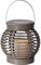 LED Solarlampe Solarleuchte für Garten Terasse oder Balkon (Außen IP44) (LED Solar Laterne Rotang grau beige)